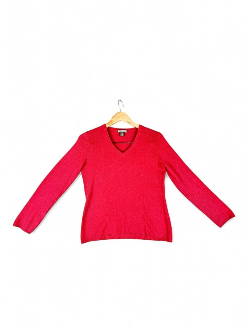 Charter Club 100% Cashmere V-Neck Sweater Women's M - Red